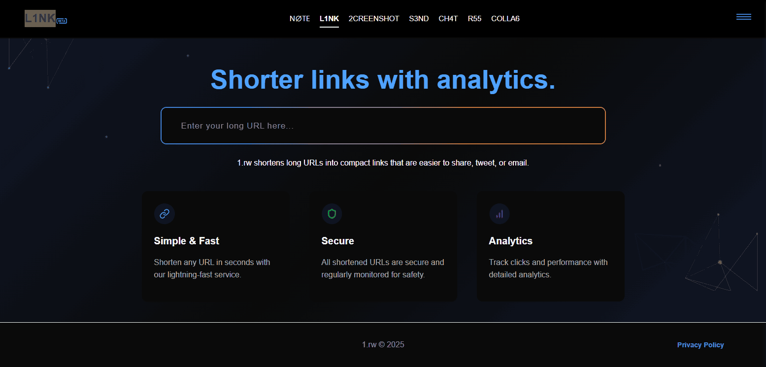 L1NK - Shorter links with analytics.